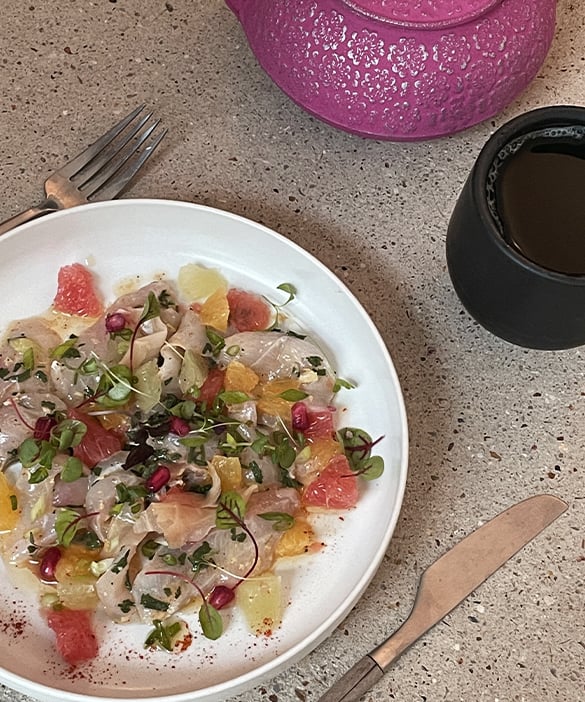 Tartare de Langoustines au Thé Gyokuro du Japon