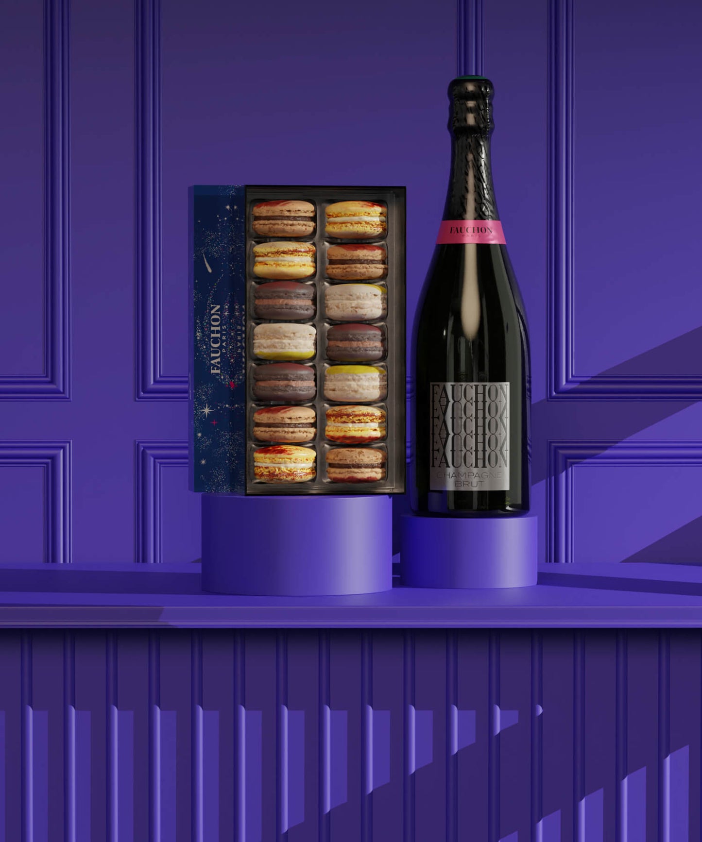 Duo Macarons de Noël & Champagne FAUCHON