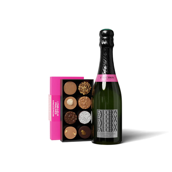 Duo of half champagne & box of 8 pralines